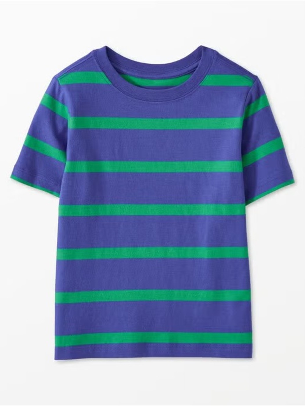 Hanna Andersson Blue & Green Striped Short Sleeve Tee Boys 10